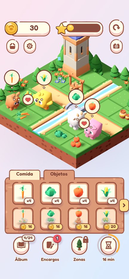 El prado: cada mascota pide su comida