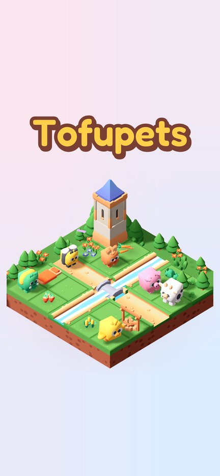 Un tablero de 5×5 con un río, un puente, flores, una hoguera y seis mascotas cúbicas